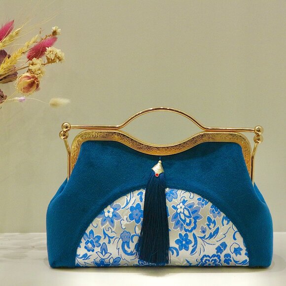 japanese bag, handmade bag, evening clutch, clutch bag, clutches, clutch purse - Picture 1 of 9